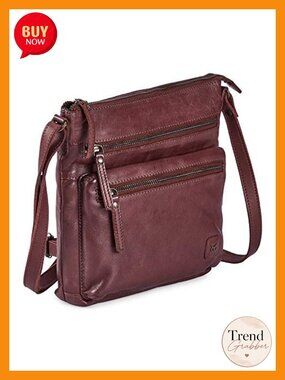 Genuine Full-Grain Cow Leather Crossbody Bag for Women Travel Sling Purse